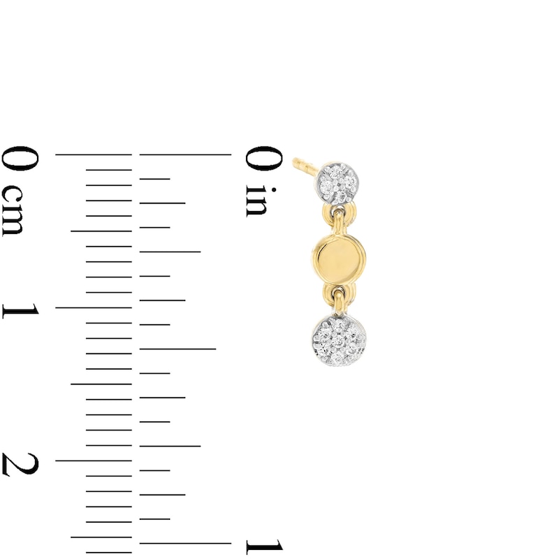 0.085 CT. T.W. Mtuli-Diamond Trio Drop Earrings in 10K Gold