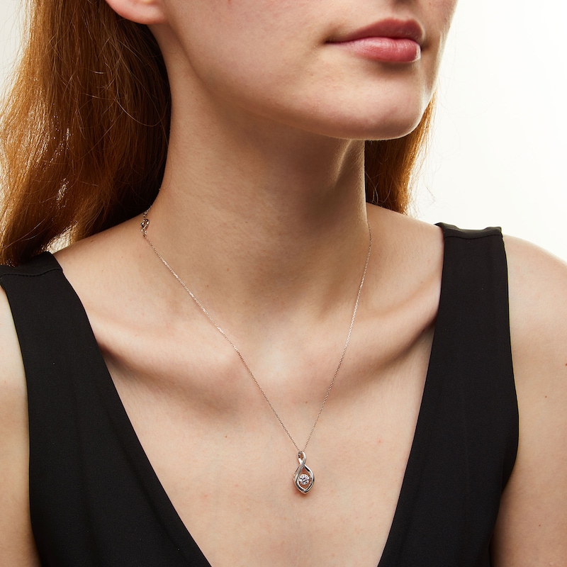 Main Image 2 of Unstoppable Love™ 0.50 CT. Certified Lab-Grown Diamond Solitaire Infinity Drop Pendant in 10K White Gold (F/SI2)