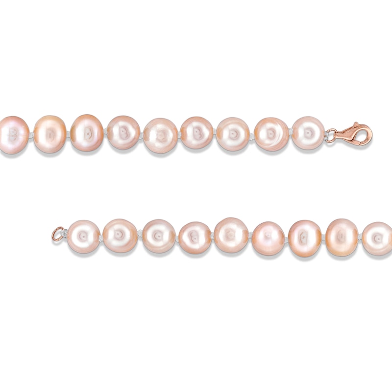Main Image 3 of EFFY™ Collection Pink Freshwater Cultured Pearl Necklace, Bracelet and Stud Earrings Set with 14K Rose Gold Clasp
