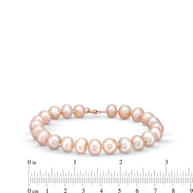 Main Image 4 of EFFY™ Collection Pink Freshwater Cultured Pearl Necklace, Bracelet and Stud Earrings Set with 14K Rose Gold Clasp
