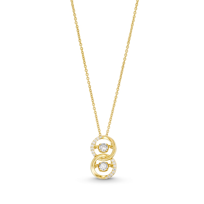 Main Image 1 of Unstoppable Love™ 0.15 CT. T.W. Diamond Interlocking Circles Pendant in Sterling Silver with 14K Gold Plate
