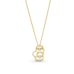 Unstoppable Love™ 0.04 CT. T.W. Diamond Double Heart Pendant in Sterling Silver with 14K Gold Plate