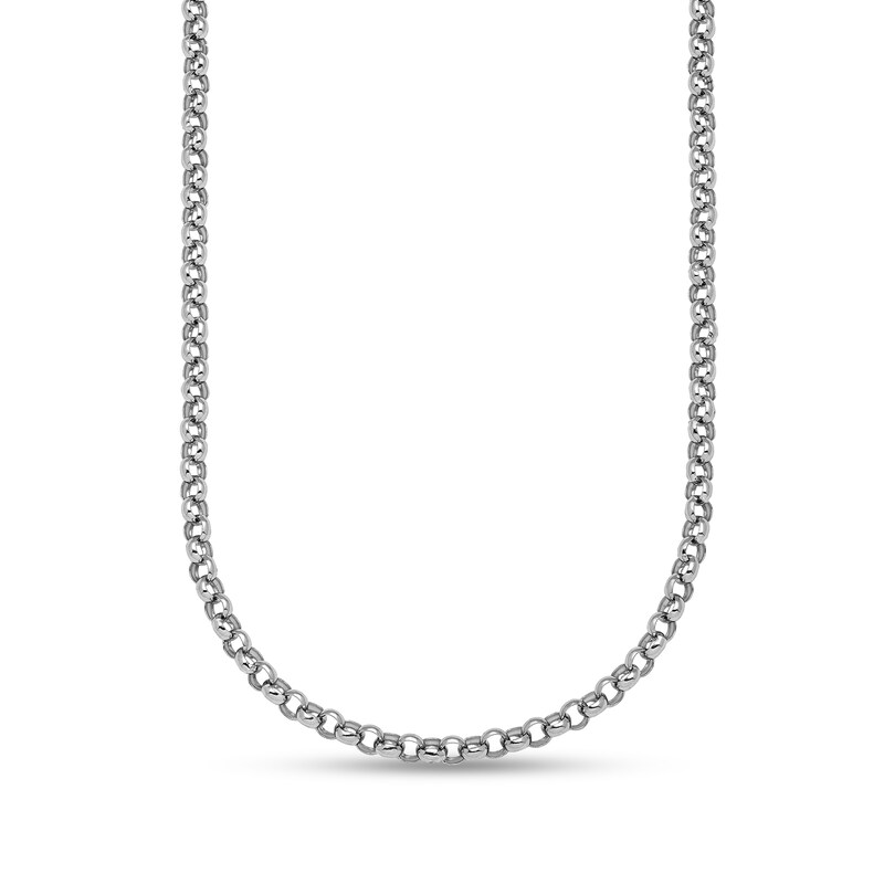 Main Image 1 of 3.4mm Rolo Chain Necklace in Solid Platinum - 18"
