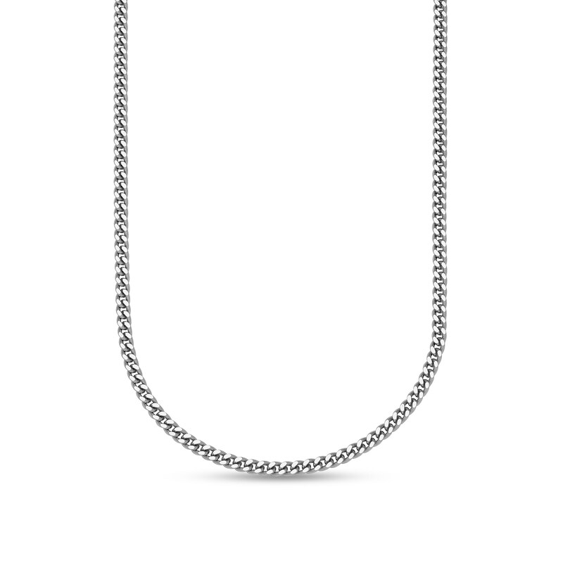Main Image 1 of 2.5mm Curb Chain Necklace in Solid Platinum - 20"