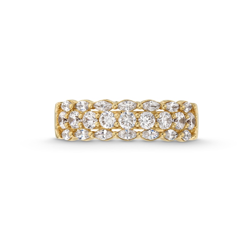 Main Image 3 of Vera Wang Love Collection 0.95 CT. T.W. Marquise and Round Diamond Triple Row Anniversary Band in 14K Gold