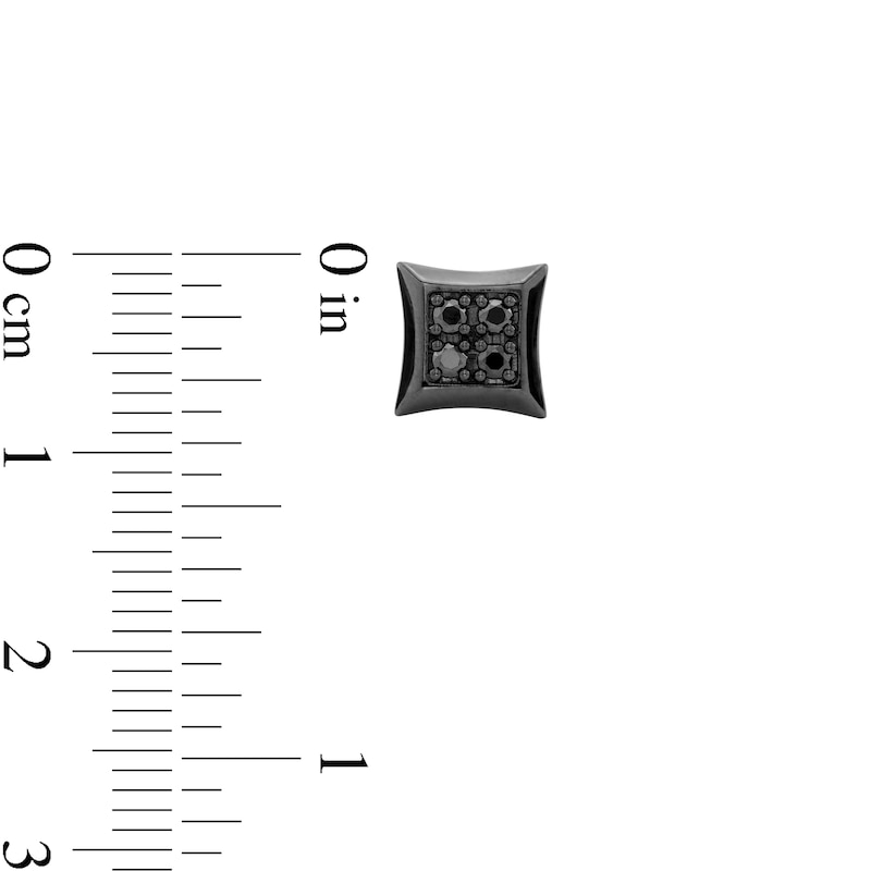 Main Image 3 of Vera Wang Men 0.23 CT. T.W. Black Diamond Square Stud Earrings in Sterling Silver with Black Ruthenium