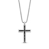 Thumbnail Image 1 of Vera Wang Men 0.95 CT. T.W. Black Diamond Cross Pendant in Sterling Silver and Black Ruthenium - 22"