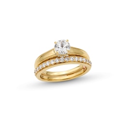 Perfect Fit 1.00 CT. T.W. Certified Lab-Grown Diamond Vintage-Style Bridal Set in 14K Gold (F/SI2)