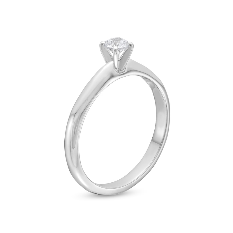 Main Image 3 of 0.20 CT. Diamond Solitaire Engagement Ring in 14K White Gold (J/I2)