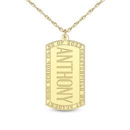 Engravable Graduation Dog Tag Pendant (2 Lines) - 22"