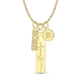 Engravable Graduation Year and Cap Three Piece Charm Pendant (1 Line and Year)