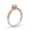 Thumbnail Image 3 of 0.20 CT. T.W. Diamond Miracle Swirl Bypass Frame Engagement Ring in 10K Two-Tone Gold