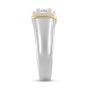 Thumbnail Image 2 of 0.25 CT. T.W. Diamond Five Stone Collar Stepped Edge Anniversary Band in 10K Two-Tone Gold