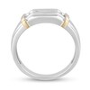 Thumbnail Image 3 of 0.25 CT. T.W. Diamond Five Stone Collar Stepped Edge Anniversary Band in 10K Two-Tone Gold