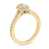 Thumbnail Image 3 of Vera Wang Love Collection 0.58 CT. T.W. Oval Diamond Frame Split Shank Engagement Ring in 14K Gold