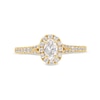Thumbnail Image 4 of Vera Wang Love Collection 0.58 CT. T.W. Oval Diamond Frame Split Shank Engagement Ring in 14K Gold