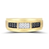 Thumbnail Image 1 of 0.25 CT. T.W. Black and White Diamond Double Row Stepped Edge Anniversary Band in 10K Gold