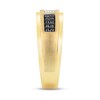Thumbnail Image 2 of 0.25 CT. T.W. Black and White Diamond Double Row Stepped Edge Anniversary Band in 10K Gold