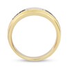 Thumbnail Image 3 of 0.25 CT. T.W. Black and White Diamond Double Row Stepped Edge Anniversary Band in 10K Gold