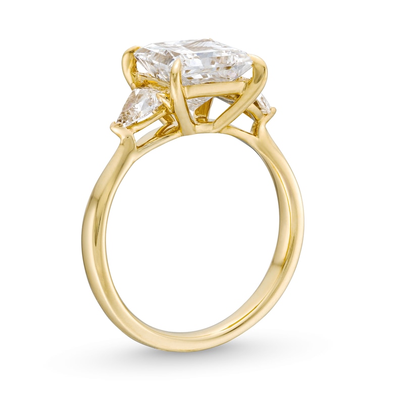 Main Image 3 of 3.50 CT. T.W. Princess and Trillion-Cut Certified Lab-Grown Diamond Three Stone Engagement Ring in 14K Gold (F/VS2)