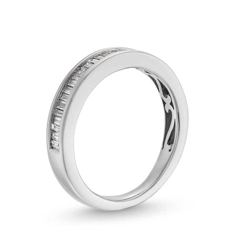 Main Image 3 of 0.50 CT. T.W. Baguette Certified Lab-Grown Diamond Channel-Set Anniversary Band in 14K White Gold (F/SI2)