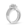 Thumbnail Image 3 of 2.00 CT. T.W. Pear-Shaped Certified Lab-Grown Diamond Frame Vintage-Style Bridal Set in 14K White Gold (F/VS2)