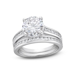 3.50 CT. T.W. Certified Lab-Grown Diamond Channel-Set Bridal Set in 14K White Gold (F/VS2)