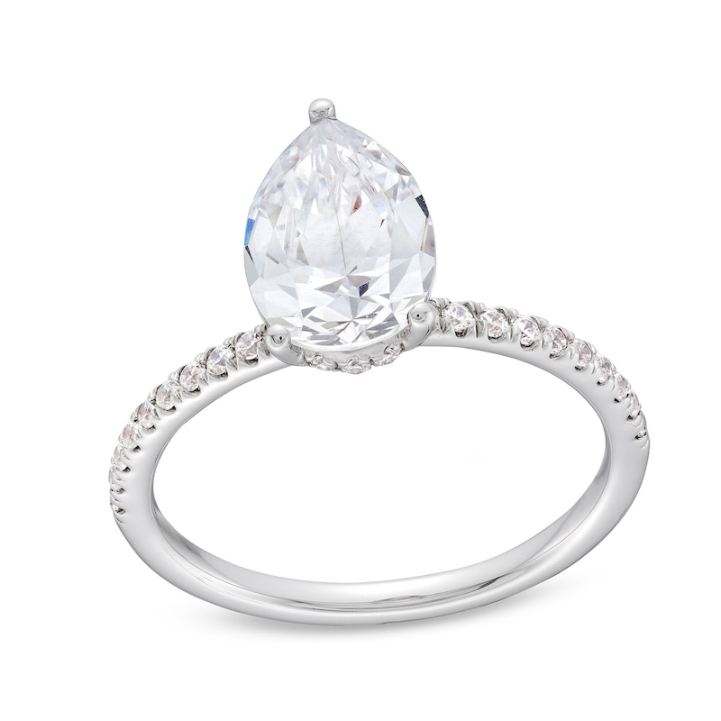 1.75 CT. T.W. Pear-Shaped Certified Lab-Created Diamond Engagement Ring in 14K White Gold (F/VS2)|Peoples Jewellers