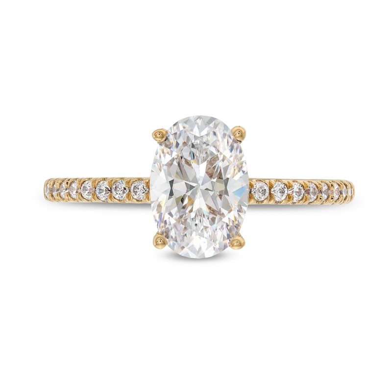Main Image 4 of 1.75 CT. T.W. Oval Certified Lab-Grown Diamond Engagement Ring in 14K Gold (F/VS2)