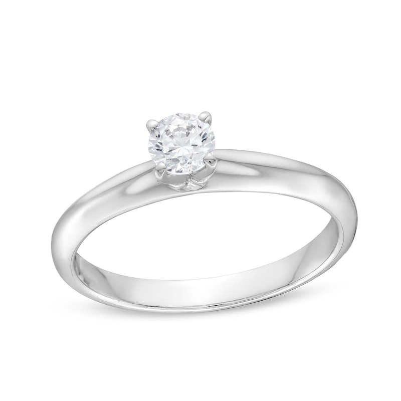 Main Image 1 of 0.30 CT. Certified Diamond Solitaire Engagement Ring in 14K White Gold (J/I2)