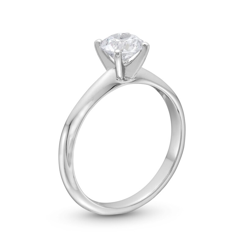 Main Image 3 of 1.00 CT. Certified Diamond Solitaire Engagement Ring in 14K White Gold (J/I2)