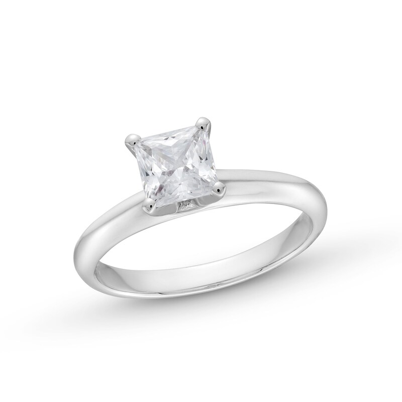 1.00 CT. Princess-Cut Certified Diamond Solitaire Engagement Ring in 14K White Gold (J/I2)