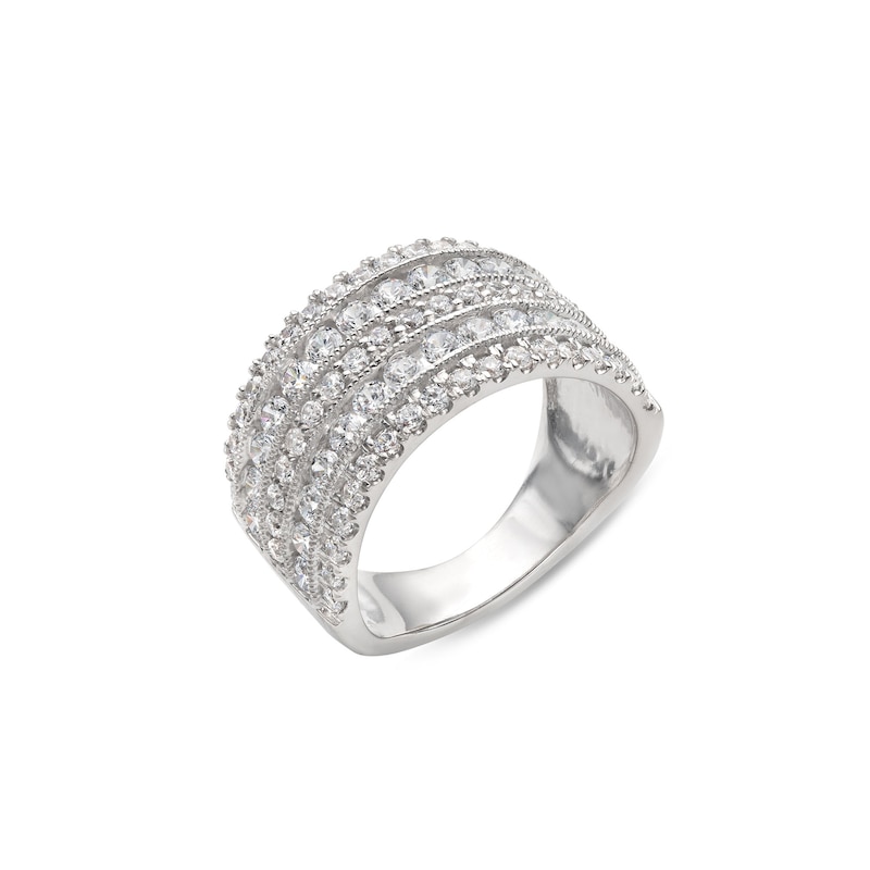 Main Image 3 of 2.00 CT. T.W. Certified Lab-Grown Diamond Multi-Row Vintage-Style Ring in Sterling Silver (I/SI2)