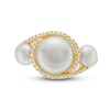 Thumbnail Image 4 of Freshwater Cultured Pearl and 0.145 CT. T.W. Diamond Swirl Bypass Frame Three Stone Ring in 10K Gold