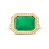 Thumbnail Image 4 of EFFY™ Collection Sideways Emerald-Cut Green Onyx and 0.29 CT. T.W. Diamond Frame Ring in 14K Gold