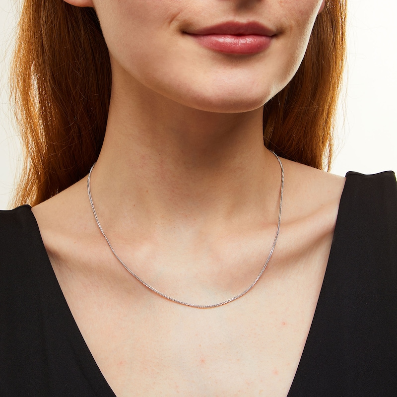 Main Image 2 of 0.9mm Diamond-Cut Wheat Chain Necklace in Solid Platinum - 18”