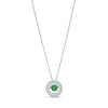 Thumbnail Image 1 of Unstoppable Love™ 4.5mm Lab-Created Emerald and White Lab-Created Sapphire Double Frame Pendant in Sterling Silver