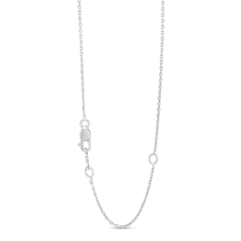 Main Image 3 of Unstoppable Love™ 4.5mm Lab-Created Emerald and White Lab-Created Sapphire Double Frame Pendant in Sterling Silver