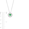 Thumbnail Image 4 of Unstoppable Love™ 4.5mm Lab-Created Emerald and White Lab-Created Sapphire Double Frame Pendant in Sterling Silver