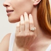 Thumbnail Image 2 of EFFY™ Collection Oval Opal and 0.37 CT. T.W. Diamond Octagon Frame Three Stone Ring in 14K Gold