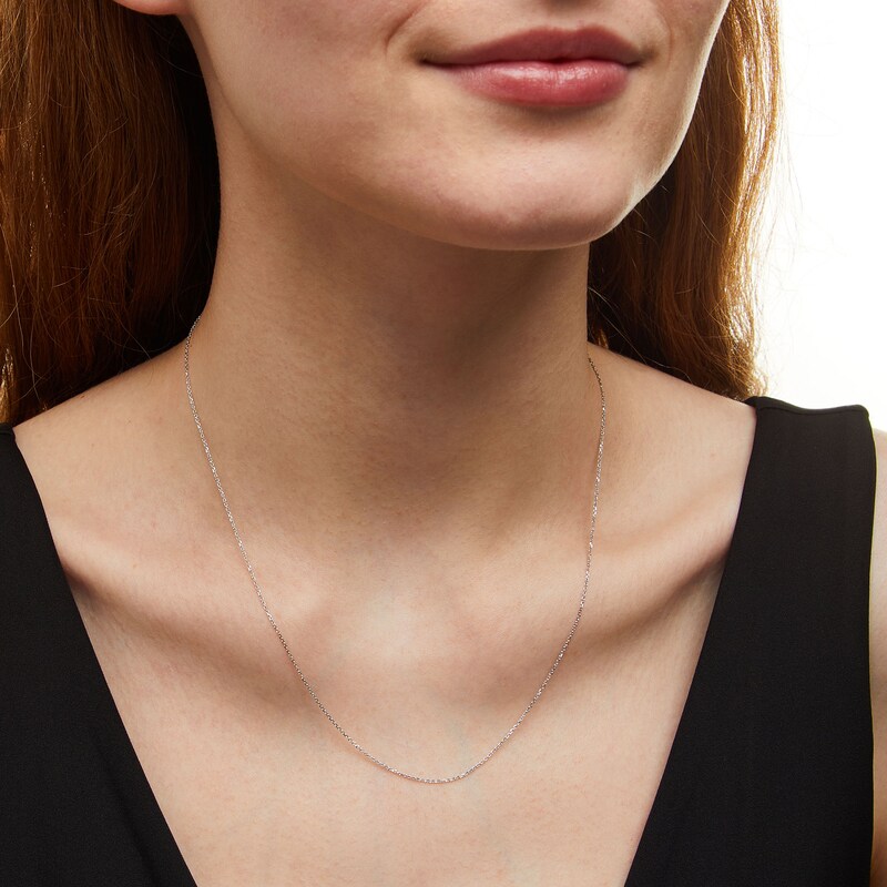 Main Image 2 of 0.9mm Diamond-Cut Cable Chain Necklace in Solid Platinum - 18”