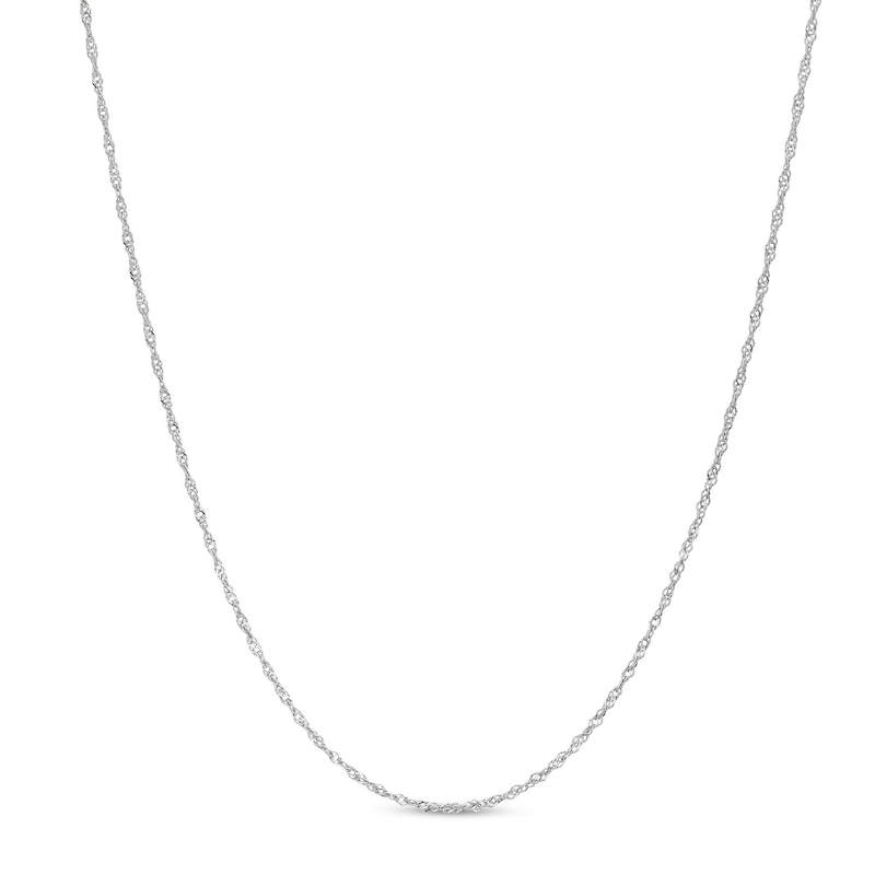 Main Image 1 of 1.0mm Diamond-Cut Singapore Chain Necklace in Solid Platinum - 18”