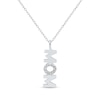 Thumbnail Image 1 of 0.085 CT. T.W. Diamond "MOM" Linear Sideways Drop Pendant in Sterling Silver