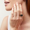 Thumbnail Image 2 of EFFY™ Collection Emerald-Cut Onyx and 0.37 CT. T.W. Diamond Frame Tri-Sides Collar Ring in 14K Gold