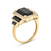 Thumbnail Image 3 of EFFY™ Collection Emerald-Cut Onyx and 0.37 CT. T.W. Diamond Frame Tri-Sides Collar Ring in 14K Gold