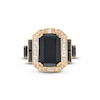 Thumbnail Image 4 of EFFY™ Collection Emerald-Cut Onyx and 0.37 CT. T.W. Diamond Frame Tri-Sides Collar Ring in 14K Gold