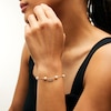 Thumbnail Image 2 of 5.0mm Freshwater Cultured Pearl with Evil Eye Station Chain Bracelet in 10K Gold-7.5"