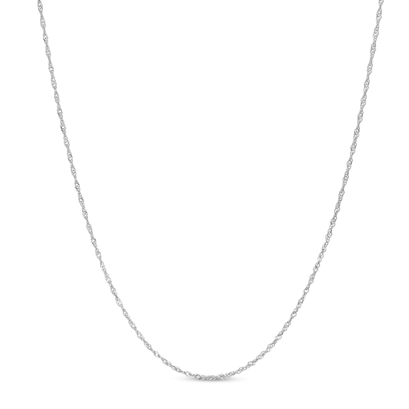 Main Image 1 of 1.0mm Diamond-Cut Singapore Chain Necklace in Solid Platinum - 20”