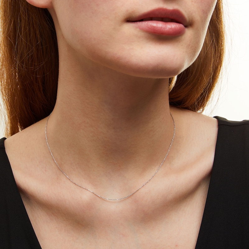 Main Image 2 of 0.9mm Diamond-Cut Cable Chain Necklace in Solid Platinum - 16”