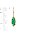Thumbnail Image 3 of EFFY™ Collection Marquise Green Onyx and 0.29 CT. T.W. Diamond Frame Drop Earrings in 14K Gold